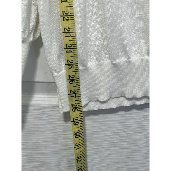 Liz Claiborne Women’s XXL Cream Colored Scalloped Neck Knit Sweater Fairy Isle - Picture 6 of 9